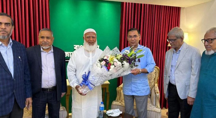 জামায়াত আমিরের বাসায় সৌজন্য সাক্ষাতে তারেক রহমান